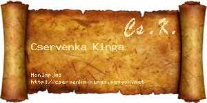 Cservenka Kinga névjegykártya